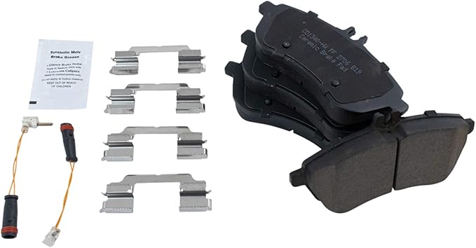 TRQ Front Ceramic Brake Pad Set Includes Contact Point Grease Compatible with 08-12 Mercedes Benz C300 12-15 C250 12-15 SLK250