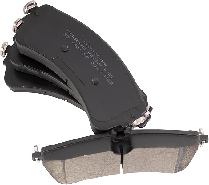 TRQ Rear Ceramic Brake Pad Set Compatible with 20-24 Ford Transit-150 20-24 Transit-250 20-24 Transit-350 20-23 Transit-350 HD with 11000lb Axle with Vented Rear Rotors 23-24 E-Transit