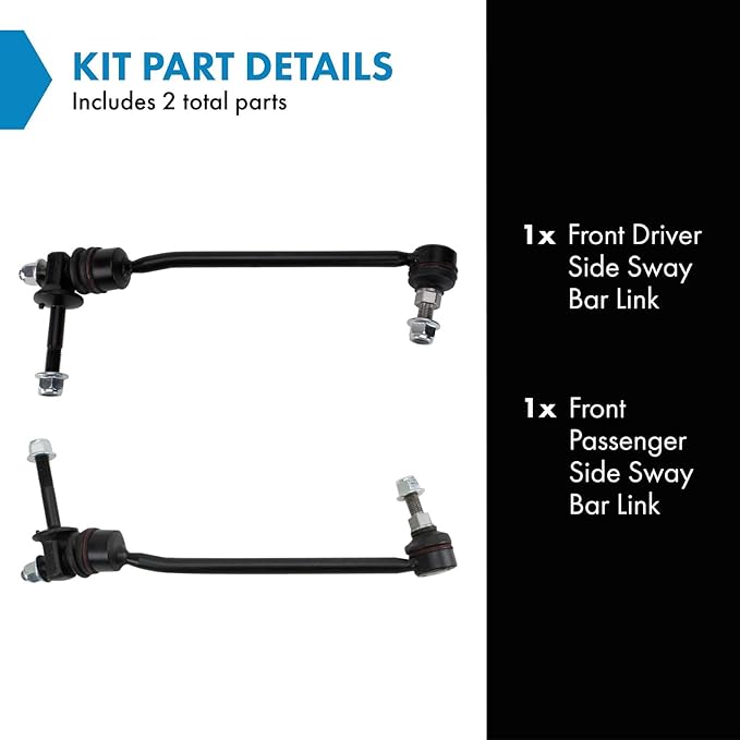 TRQ Front Sway Bar Link Set Compatible with 2015-2021 Mercedes-Benz