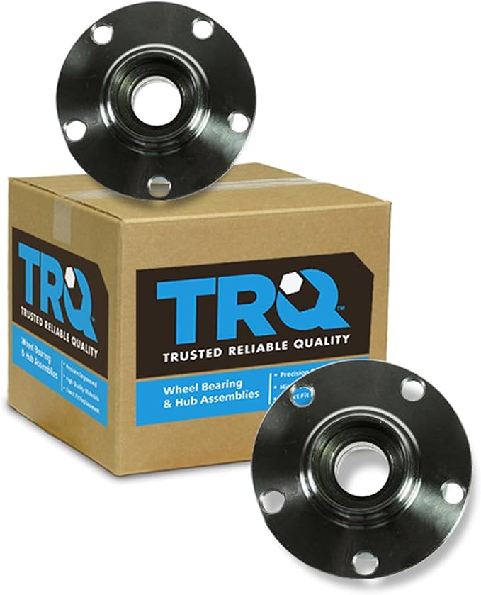 TRQ Rear Left and Right Wheel Bearing and Hub Assembly Set 2 Piece Compatible with 2002-2008 Audi A4
