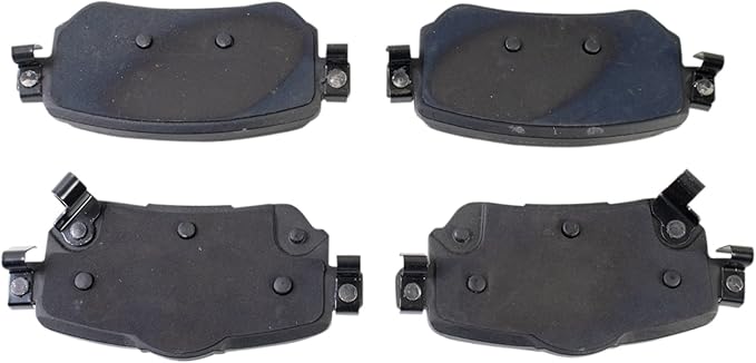 TRQ Rear Ceramic Brake Pad Set Includes Contact Point Grease Compatible with 18-21 Nissan LEAF with Electric Parking Brake 18-20 Rogue with Electric Parking Brake