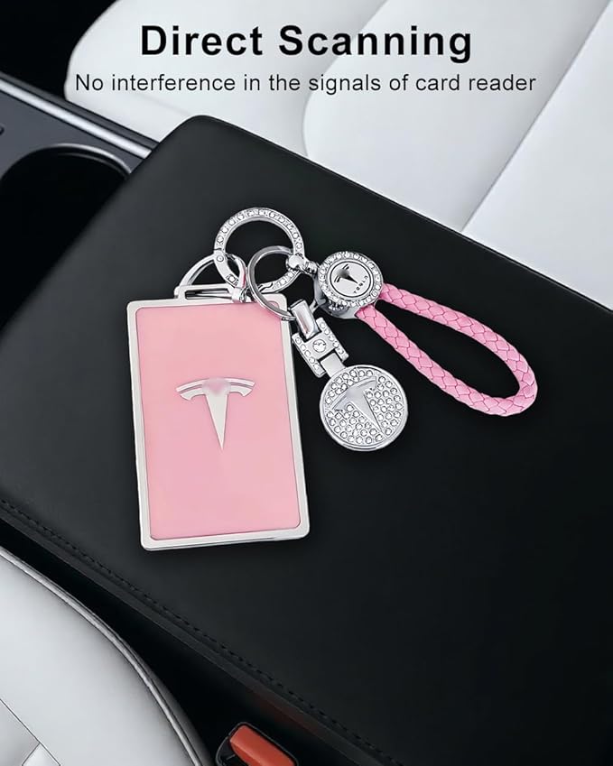 for Tesla Key Card Holder Bling Key Chain Card Key Holder for Model S/X/3/Y Cybertruck Keychain