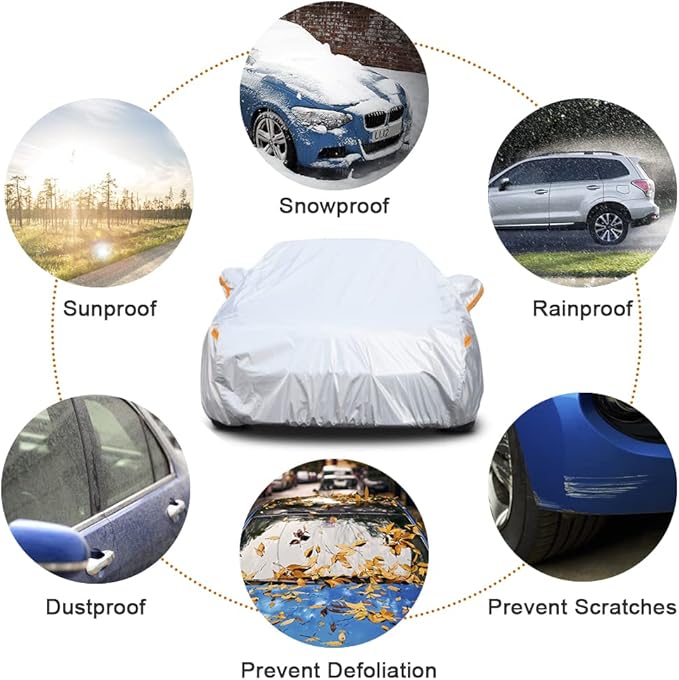 Kayme 6 Layers SUV Car Cover Custom Fit for Chevrolet Chevy Equinox (2005-2025) Waterproof All Weather for Automobiles, Outdoor Full Cover Rain Sun UV Protection.Silver