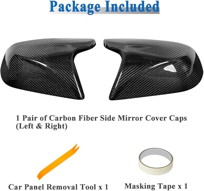 AeroBon Real Carbon Fiber Mirror Cap Covers Compatible with 2017-2026 Tesla Model 3 Mirror Caps (Replacement Style)
