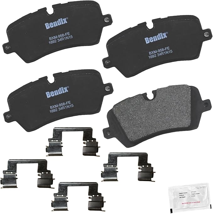 Bendix Priority1 CFM1692 Semi-Metallic Rear Brake Pads for Select Models Land Rover Defender 90, 110, 130, Discovery, Range Rover, Sport