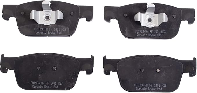 TRQ Front Ceramic Brake Pad Set Compatible with 17-22 Volvo V90 Cross Country 20-22 V60 with 322mm Diameter Front Rotors Models