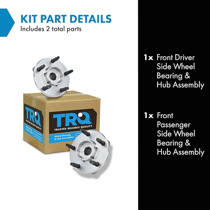 TRQ Front Left and Right Wheel Bearing and Hub Assembly Set 2 Piece Compatible with 2006 Chevrolet HHR 2007 LS LT Panel 2008 Without ABS Models