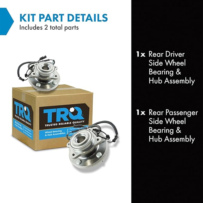 TRQ Rear Driver and Passenger Side Wheel Bearing and Hub Assembly Set 2 Piece Compatible with 2008-2011 Chrysler Town and Country 2008-2011 Dodge Grand Caravan 2009-2011 Volkswagen Routan