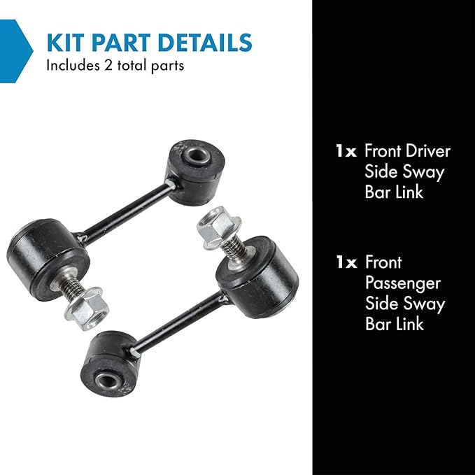 TRQ Front Driver and Passenger Side Sway Bar Link Set 2 Piece Compatible with 98-00 Volkswagen Beetle 99-06 Golf 21mm Diameter Sway Bar 99-05 Jetta 21mm Diameter Sway Bar