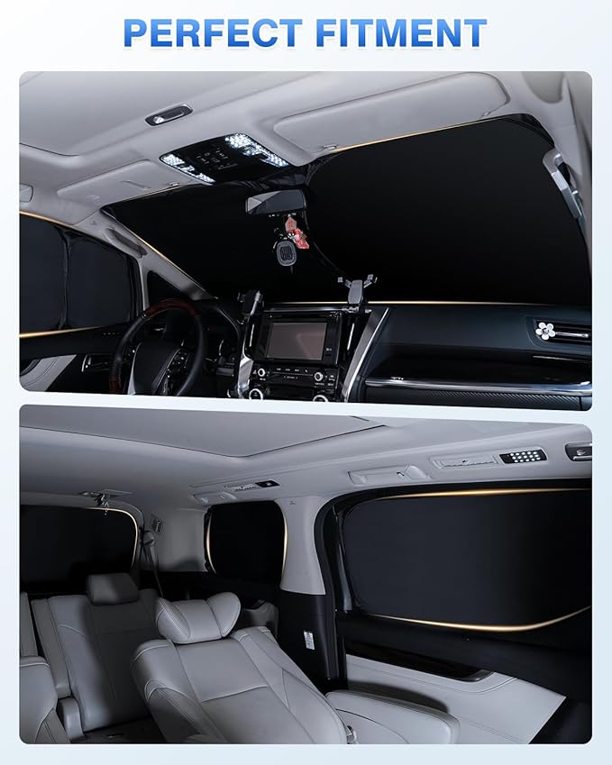 Sunshades for 2023-2025 2026 Lexus RX Accessories Windshield Sun Shade Side Rear Window Shade Cover Sun Visor Shield Privacy Protection for Camping Keep Vehicle Cool Black 8PCS