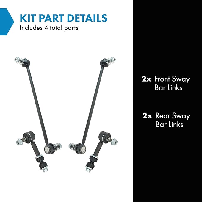 TRQ Front and Rear Sway Bar Link Set 4 Piece Compatible with 2006-2018 Toyota RAV4 2015-2017 Lexus NX200t 2015-2019 NX300h 2018-2019 NX300