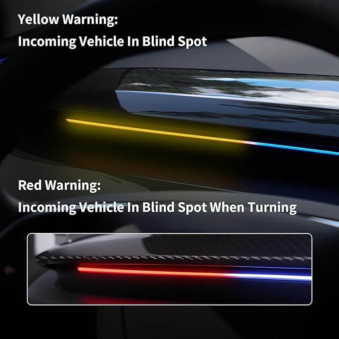 Ambient Light with Blind Spot Detection & Warning for Tesla Model 3 (2021–2023) & Model Y (2020–2024) | BSD Monitoring System | Multi-Color LED Safety Ambient Lighting | OTA Update | AMD