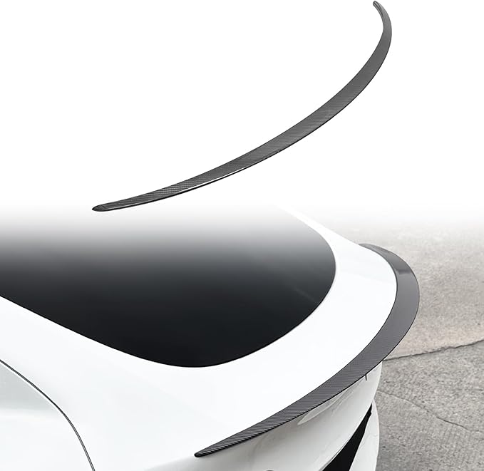 Spoiler Fit for Tesla Model Y 2020-2024, Upgrade ABS Material Rear Spoiler Wing OEM Rear Trunk Lip, Model Y Accessories, Glossy Carbon Fiber
