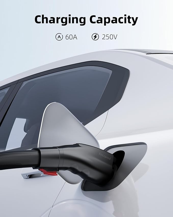 FOCSPROD for Tesla to J1772 Charger Adapter, Max 60A 250V for NACS to J1772 Electric Vehicles Charging Adapter Compatible with Tesla Mobile/Wall Connectors, Destination Chargers -UL 2252