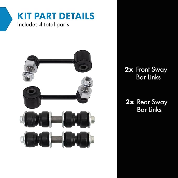 TRQ Front & Rear Sway Bar Stabilizer Link Set Compatible with 2012-2021 Nissan NV1500 NV2500 NV3500