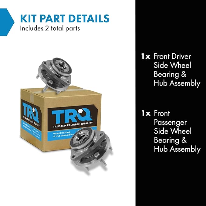 TRQ 2 Piece Front Wheel Bearing & Hub Assembly Set Compatible with 2011-2015 Chevrolet Cruze 2016 Cruze Limited