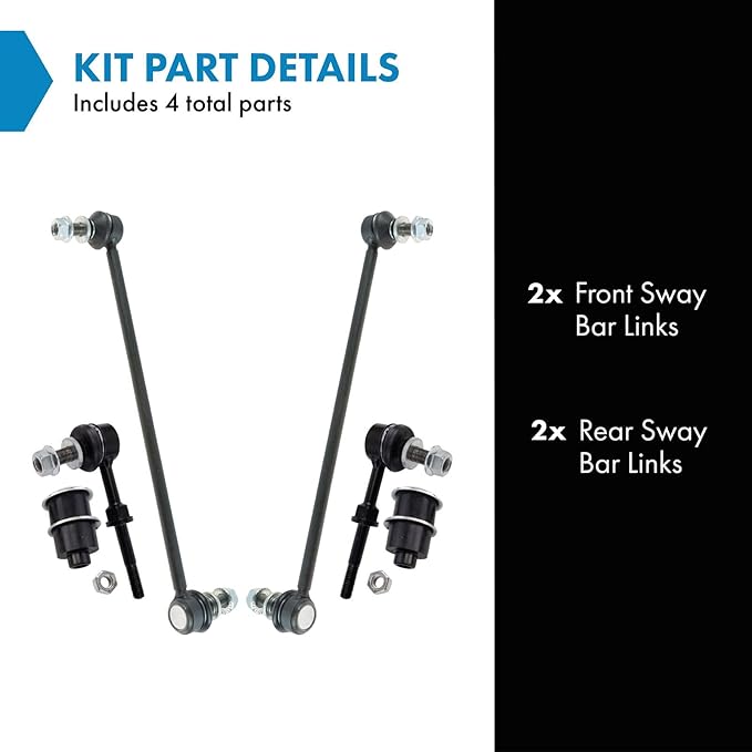 TRQ Front and Rear Sway Bar Link Set 4 Piece Compatible with 2010-2012 Lexus HS250h 2011-2017 CT200h 2011-2016 Scion tC 2016 iM 2017 Toyota Corolla iM