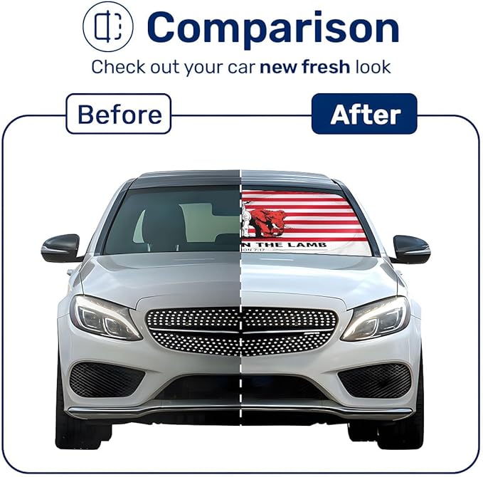 Horror Windshield Sun Shade for Car SUV Truck (55x30 Inches), Front Window Visor for Windows, Protector Blocks UV