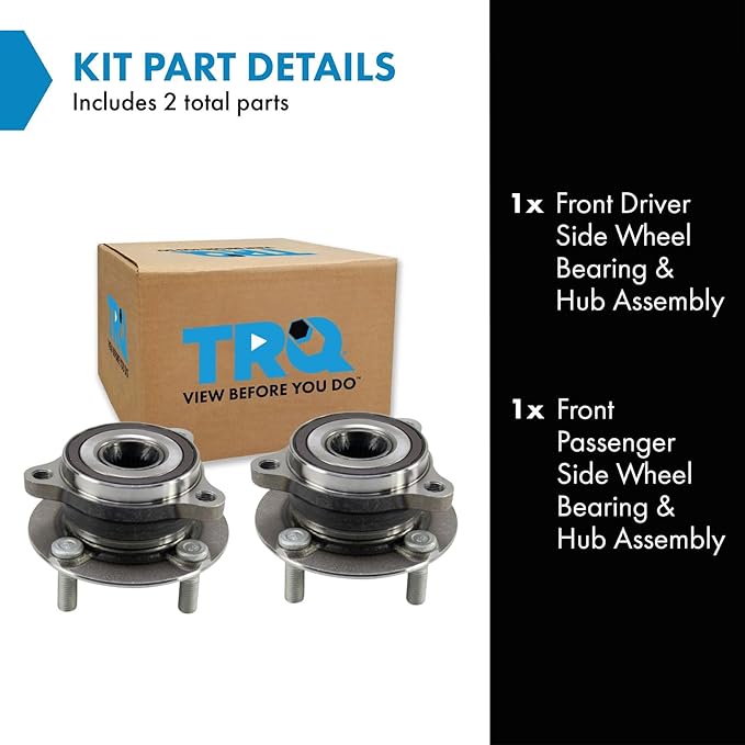 TRQ Front Left and Right Wheel Bearing and Hub Assembly Set 2 Piece Compatible with 2016 Scion iA 2017-2018 Toyota Yaris iA 2019-2020 Yaris