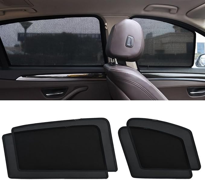 Car Side Window Sun Shades Fit for Tesla Model 3 Huan 2024-2026,Breathable Mesh Car Curtains Protection Heat and UV & Privacy for Baby Sleeping Camping,4Pcs-Side Window