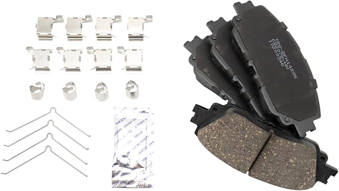 TRQ Brake Pads Ceramic Compatible with 2021-2022 Lexus ES250 2019-2022 ES300h ES350 UX200 2019-2023 UX250h Toyota Avalon 2020-2022 C-HR 2018-2023 Camry 2022 Corolla Cross RAV4 Venza