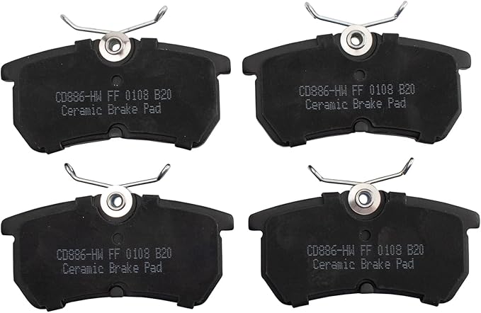 TRQ Rear Brake Pads Ceramic Compatible with 2014-2019 Ford Fiesta 2001-2007 Focus