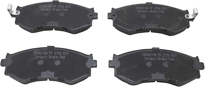 TRQ Front Brake Pads Ceramic Hardware Wear Sensor Compatible with 1991-1994 Infiniti G20 1989-1998 Nissan 240SX 1990 Axxess 1990-1992 Stanza 2000-2006 Sentra