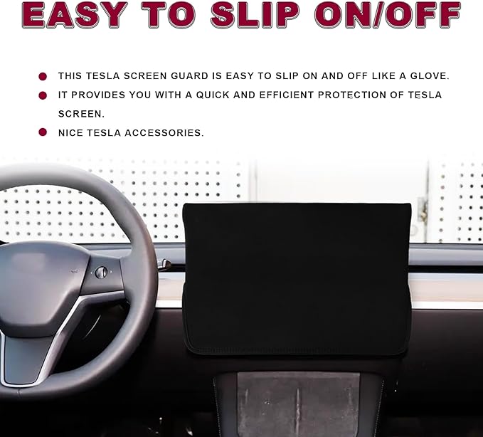 Vrasly Screen Protector Cover - Display Protection and Sun Shade Protector, Compatible 2016-2023 Tesla Model 3 Y Center Console Display Cover to Protect from Scratch, Dust and Heat