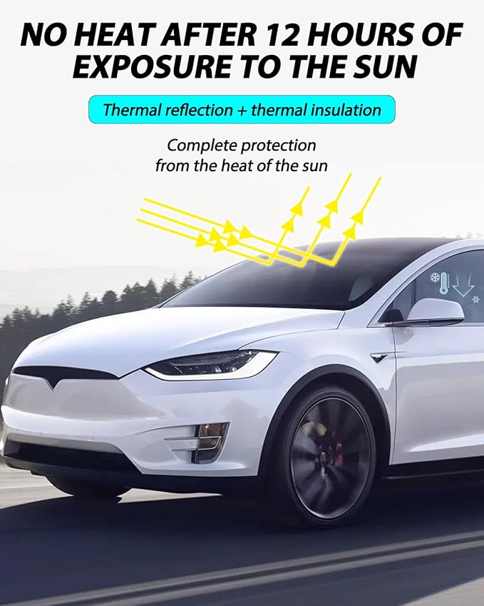 Roof Sunshade, Windshield Sunshade,Rear Windshield Sunshades,Glass Sunroof Shade UV Sun Blocking Heat Shade Comptatible with Tesla Model X