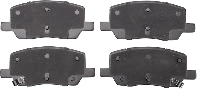 TRQ Rear Ceramic Brake Pad Set Includes Contact Point Grease Compatible with 2016-2021 Tesla Model S 2016-2021 X Rear with Single Piston Calipers Models