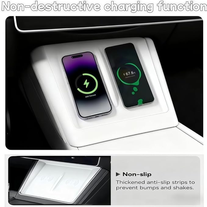 4 PCS Silicone Center Console Accessories Kit for Tesla Model 3 Highland,Center Console Mat Cup Holder Insert Screen Edge Protector Frame Mirror Frame Protectors (White Model 3 Highland)