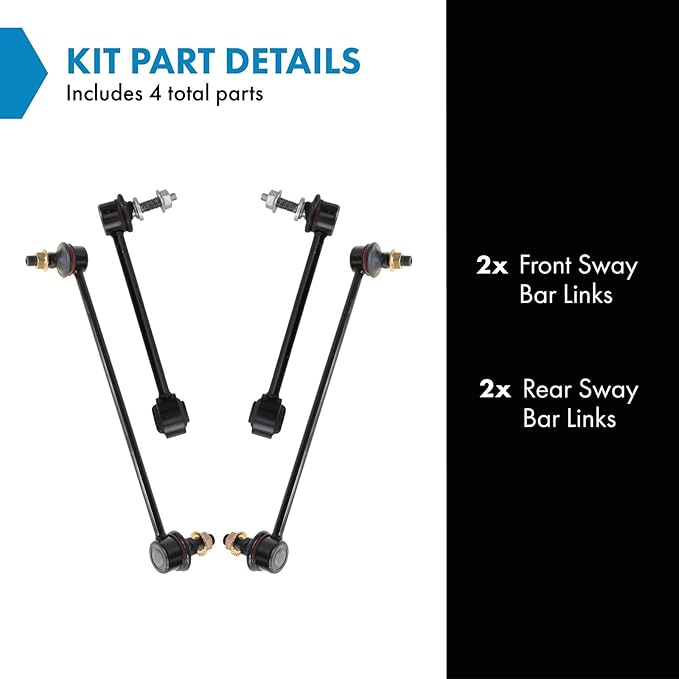 TRQ Front and Rear Sway Bar Link Set 4 Piece Compatible with 2018-2023 Chevrolet Equinox 2018-2023 GMC Terrain