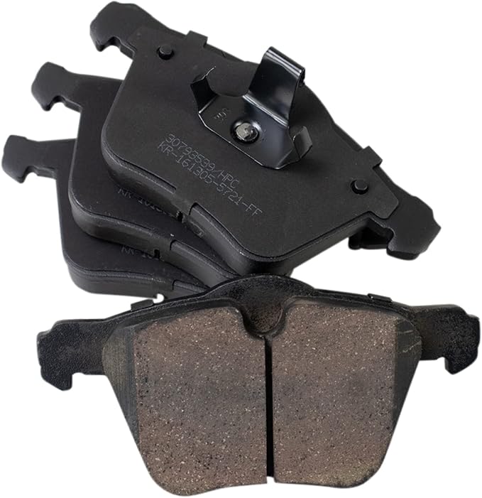 TRQ Front Brake Pads Ceramic Hardware Compatible with 2011-2018 Volvo S60 2016-2018 S60 Cross Country 2007-2016 S80 2015-2018 V60 2015-2018 V60 Cross Country 2008-2010 V70 2008-2016 XC70