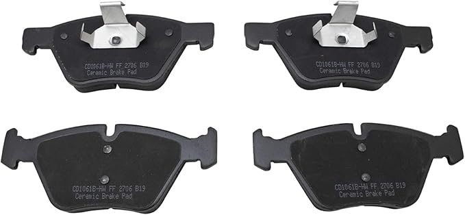 TRQ Front Brake Pads Ceramic Compatible with 2008-2013 BMW 128i 2006 325i 325xi 2007 328i 328xi 330i 330xi 335xi 2004-2007 525i 2009-2016 Z4