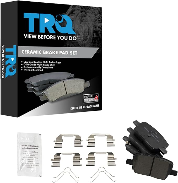 TRQ Rear Brake Pads Ceramic Compatible with 2018-2021 Buick Enclave 2016-2019 Cadillac CT6 2017-2021 XT5 2020-2021 XT6 2019-2021 Chevrolet Blazer Camaro Traverse GMC Acadia