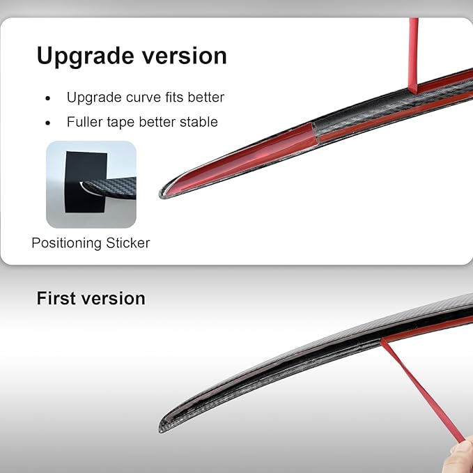 Spoiler Fit for Tesla Model Y 2020-2024, Upgrade ABS Material Rear Spoiler Wing OEM Rear Trunk Lip, Model Y Accessories, Matte Carbon Fiber