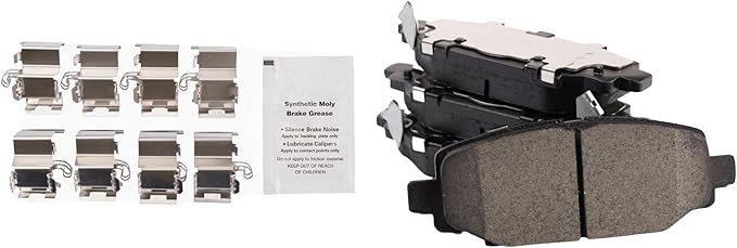 TRQ Rear Brake Pads Ceramic Hardware Compatible with 2018-2020 Jeep Wrangler