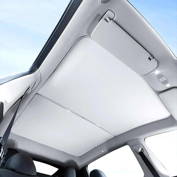 2025 Newly Upgraded Sunshade Roof for Tesla Model Y Nano - Molecular Insulation Technology, Blocks UV Rays & Heat, Ideal Tesla Accessory (Gray, Model Y (2020-2024)
