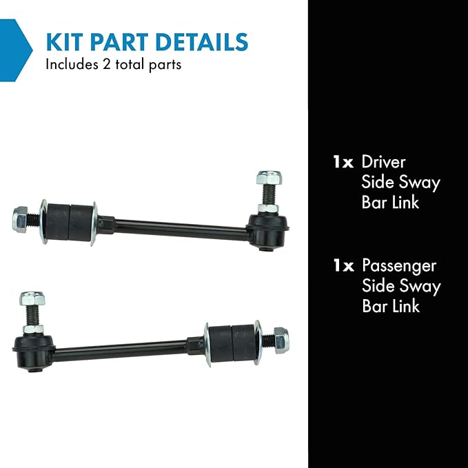 TRQ Driver & Passenger Side Sway Bar Stabilizer Link Set Compatible with 1999-2002 INFINITI G20 1991-1993 Nissan NX 1990-1995 Sentra