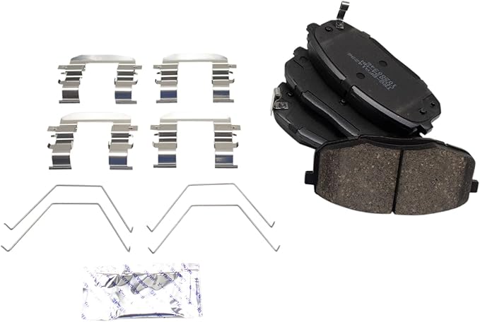 TRQ Front Ceramic Brake Pad Set Compatible with 18-20 Hyundai Elantra GT 18-23 Kona FWD 14-19 Kia Soul 19-24 Forte 21 Seltos Automatic CVT