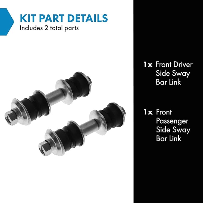 TRQ Front Driver and Passenger Side Sway Bar Link Set 2 Piece Compatible with 04-06 Scion xA 04-06 xB 00-05 Toyota Echo