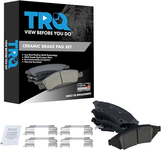 TRQ Front Brake Pads Ceramic Compatible with 2004 Pontiac Grand Prix