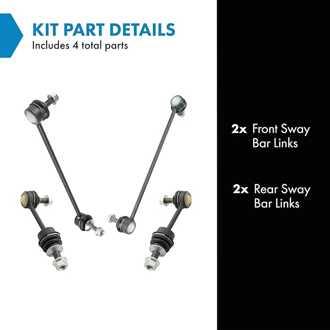 TRQ Front & Rear Sway Bar Stabilizer Link Set Compatible with 2004-2007 BMW 525i 2008-2010 528i 530i 2008 535i 2004-2005 545i 2006-2010 550i