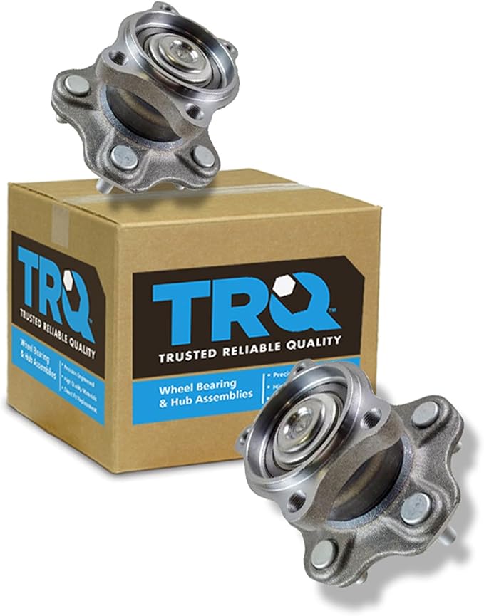 TRQ 2 Piece Rear Wheel Bearing & Hub Assembly Set Compatible with 2002-2006 Nissan Altima 2004-2008 Maxima 2004-2009 Quest