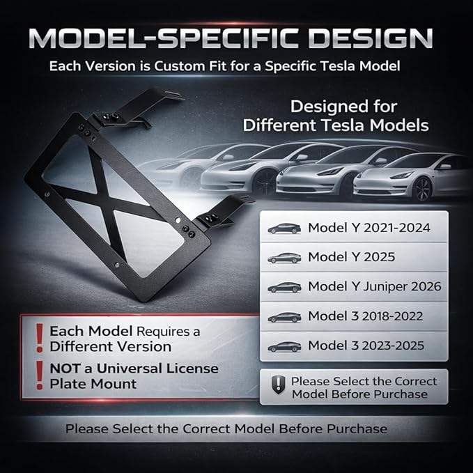 No Drill Front License Plate Mount for Tesla Model 3 2018-2022, Premium Front License Plate Holder Bracket, Camera-Safe License Plate Frame, Secure & Scratch-Free Install【for 2017-2022 Tesla Model 3】