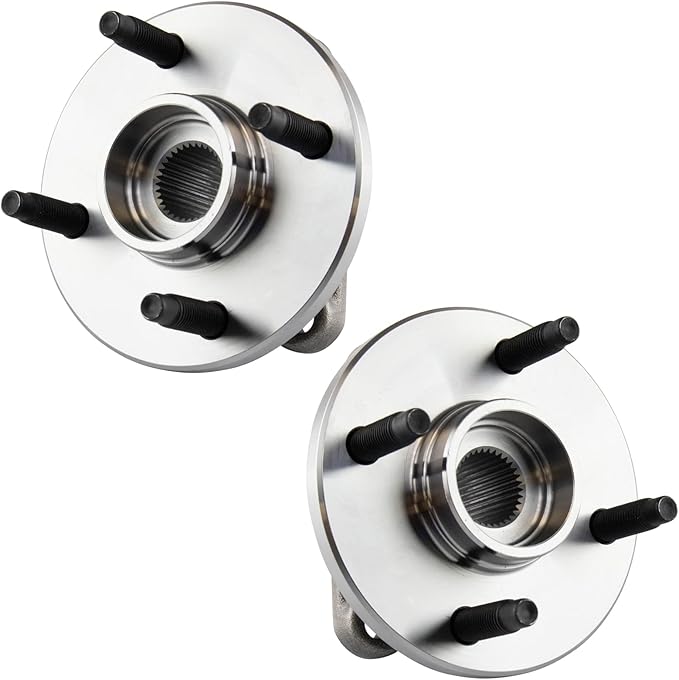 TRQ Front Left and Right Wheel Bearing and Hub Assembly Set 2 Piece Compatible with 2005-2010 Chevrolet Cobalt Without ABS Brakes with 4 Lug Wheels 2003-2007 Saturn Ion 2007-2009 Pontiac G5
