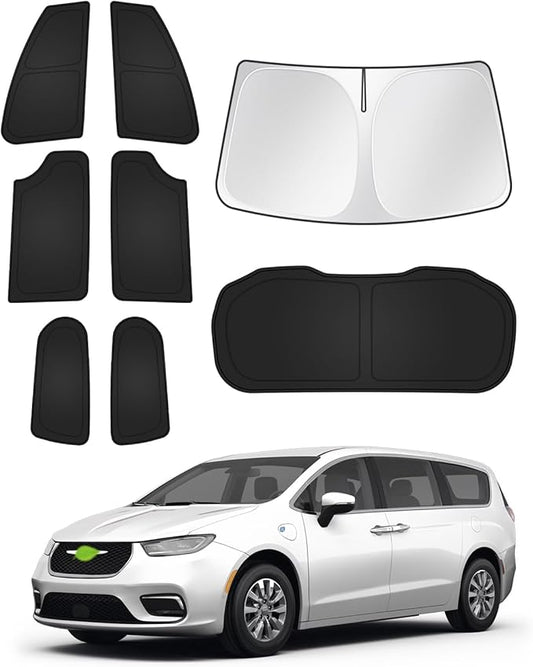 Sunshades for Chrysler Pacifica 2017-2025 2026 Accessories Windshield Sun Shade Side Rear Window Shade Cover Sun Visor Shield Privacy Protection Keep Vehicle Cool Black 8PCS