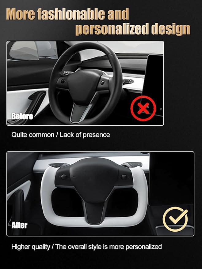 ZIMABLUE Yoke Steering Wheel for Model 3/Y-2017-2023 Steering Wheel with Heating Function Compatible with Tesla Model 3 Y