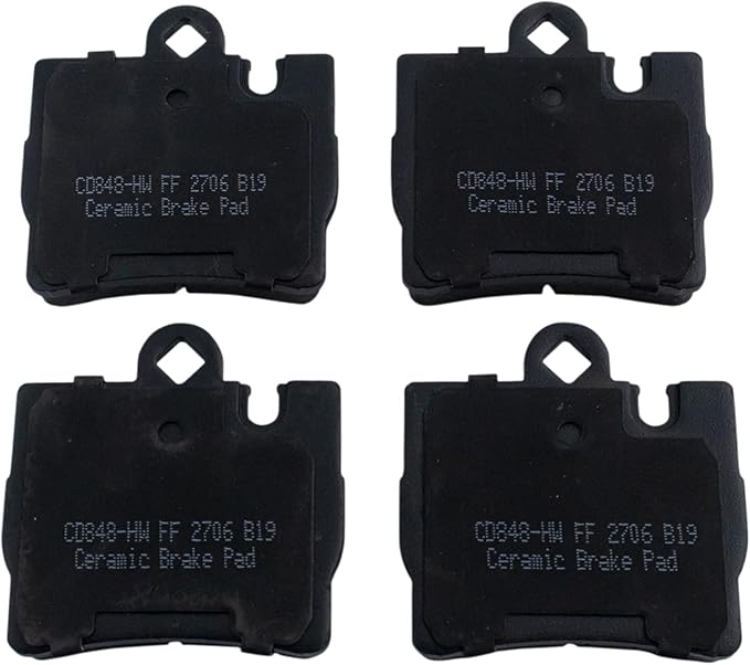 TRQ Rear Brake Pads Ceramic Hardware Compatible with 2000-2003 Mercedes-Benz CL500 2001-2004 CL600 2001-2003 CL55 AMG 2000-2002 S430 S500 2001-2003 S55 AMG S600