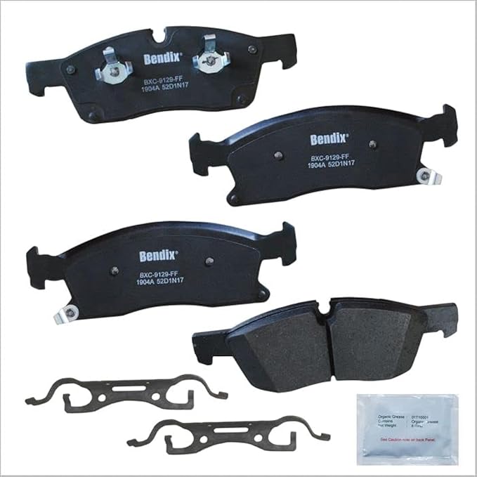 Bendix Priority1 CFC1904A Ceramic Front Brake Pads for Dodge Durango 2021-2017, Jeep Grand Cherokee 2013, Grand Cherokee 2022-2017